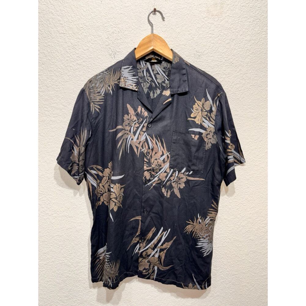Vintage Mr Jan Hawaiian Shirt Goth Flowers Large